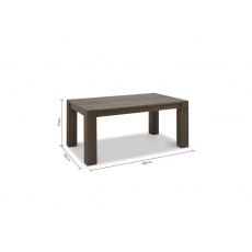 Home Origins Constable Fumed Oak 6 Seat Dining Table- line drawing