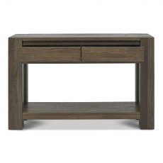 Home Origins Constable Fumed Oak Console Table- open drawers