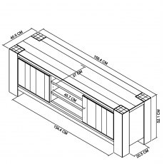 Home Origins Constable Fumed Oak Entertainment Unit- line drawing