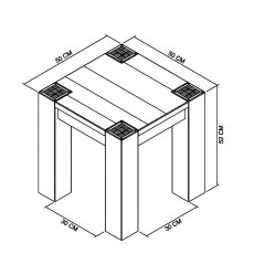 Home Origins Constable Fumed Oak Lamp Table- line drawing