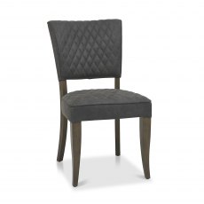 Home Origins Constable Fumed Oak Upholstered Chair- Dark Grey Fabric- front angle shot