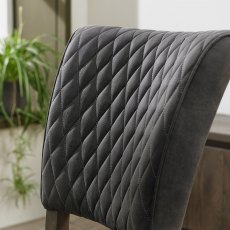 Home Origins Constable Fumed Oak Upholstered Chair- Dark Grey Fabric- feature shot