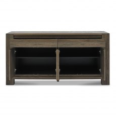 Home Origins Constable Fumed Oak Wide Sideboard- open cabinets