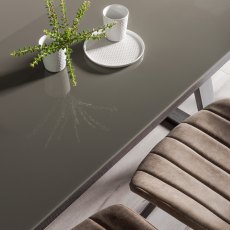 Hirst Grey Glass 6 Seater Dining Table