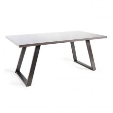 Hirst Grey Glass 6 Seater Dining Table