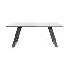 Hirst Grey Glass 6 Seater Dining Table