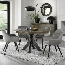 Bosco Fumed Oak 4 Seater Circular Dining Table