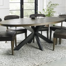 Home Origins Bosco Fumed Oak 6 Seat Dining Table- feature