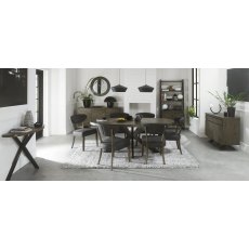 Home Origins Bosco Fumed Oak 6 Seat Dining Table- Bosco dark grey fabric