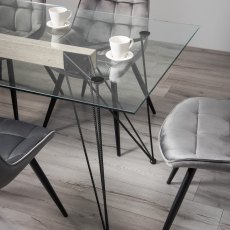 Miro Tempered Glass 6 Seater Dining Table