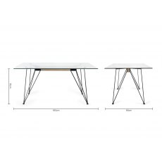 Miro Tempered Glass 6 Seater Dining Table