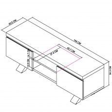 Home Origins Bosco Fumed Oak Entertainment Unit- line drawing