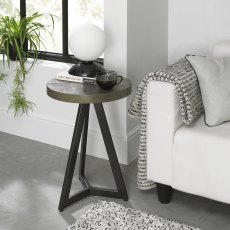 Home Origins Bosco Fumed Oak Lamp Table- feature