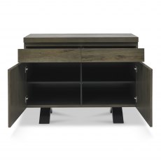 Home Origins Bosco Fumed Oak Narrow Sideboard- open cabinets