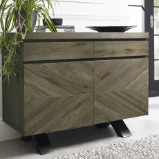 Home Origins Bosco Fumed Oak Narrow Sideboard- feature close up