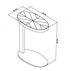 Home Origins Bosco Fumed Oak Sofa Table- line drawing