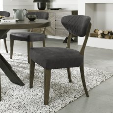 Bosco Fumed Oak Chair in Dark Grey Fabric