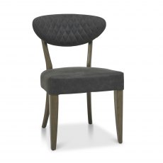Bosco Fumed Oak Chair in Dark Grey Fabric