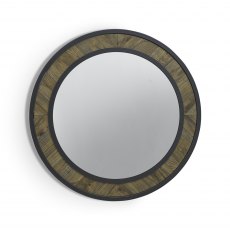 Home Origins Bosco Fumed Oak Circular Wall Mirror- front on