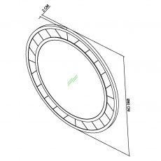 Home Origins Bosco Fumed Oak Circular Wall Mirror- line drawing