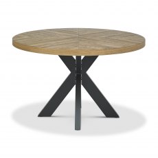 Home Origins Bosco Rustic Oak 4 Seat Circular Dining Table- front on