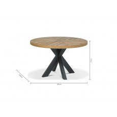 Home Origins Bosco Rustic Oak 4 Seat Circular Dining Table- line drawing