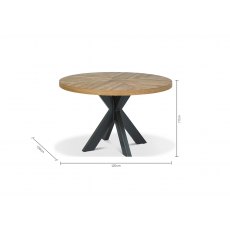 Home Origins Bosco Rustic Oak 4 Seat Circular Dining Table- line drawing