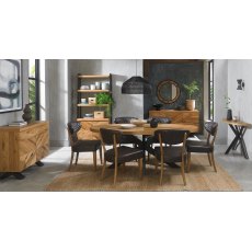 Home Origins Bosco Rustic Oak Console Table- 6 seater table and ellipse old west vintage