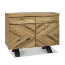 Home Origins Bosco Rustic Oak Narrow Sideboard- front angle shot