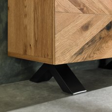 Home Origins Bosco Rustic Oak Narrow Sideboard- feature legs