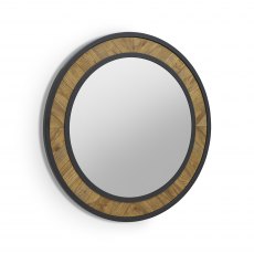 Home Origins Bosco Rustic Oak Wall Mirror- front angle shot