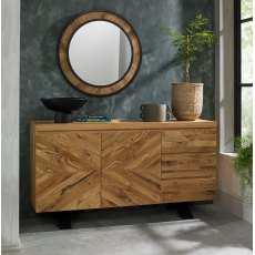 Home Origins Bosco Rustic Oak Wide Sideboard- feature