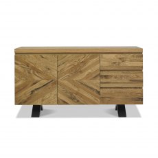 Home Origins Bosco Rustic Oak Wide Sideboard- front on