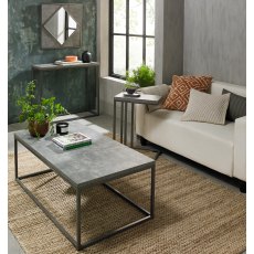 Home Origins Degas Zinc & Dark Grey Coffee Table - narrow console - square mirror - side table