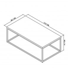 Home Origins Degas Zinc & Dark Grey Coffee Table - line drawing