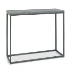 Home Origins Degas Zinc & Dark Grey Narrow Console Table - front angle shot