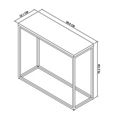 Home Origins Degas Zinc & Dark Grey Narrow Console Table - line drawing