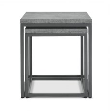 Home Origins Degas Zinc & Dark Grey Nest of Lamp Tables - front on