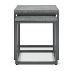 Home Origins Degas Zinc & Dark Grey Nest of Lamp Tables - front on apart