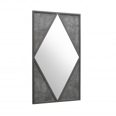 Home Origins Degas Zinc & Dark Grey Wall Mirror Rectanglular - front angle shot