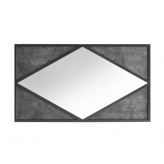 Home Origins Degas Zinc & Dark Grey Wall Mirror Rectanglular - landscape