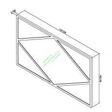 Home Origins Degas Zinc & Dark Grey Wall Mirror Rectanglular - line drawing