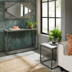 Home Origins Degas Zinc & Dark Grey Side Table - rectangular mirror - console