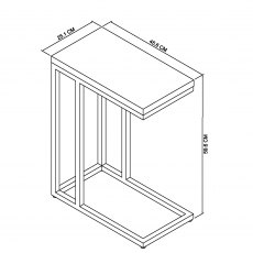 Home Origins Degas Zinc & Dark Grey Sofa Table - line drawing