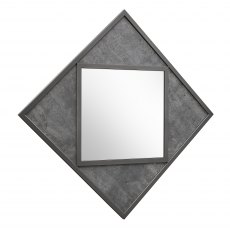 Home Origins Degas Zinc & Dark Grey Wall Mirror - front angle shot