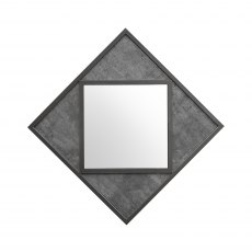 Home Origins Degas Zinc & Dark Grey Wall Mirror - diamond