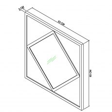 Home Origins Degas Zinc & Dark Grey Wall Mirror - line drawing