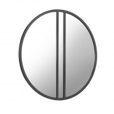 Home Origins Monet Silver Grey Circular Wall Mirror- front angle