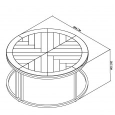 Home Origins Monet Silver Grey Coffee Table- line drawing