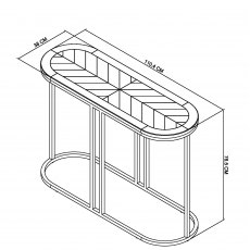 Home Origins Monet Silver Grey Console Table- line drawing